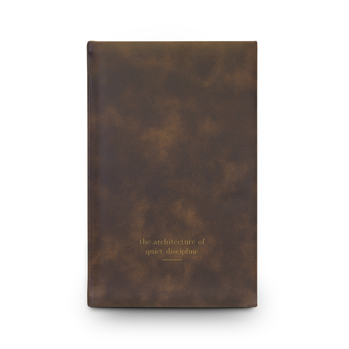 After Hours Journal | Rustic Brown Vegan Leather Lined Notebook, Gold Engraved, 112 Pages, Gift for Her