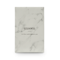 Unseen Journal | White Marble Vegan Leather Lined Notebook, Engraved, 112 Pages, Gift for Her