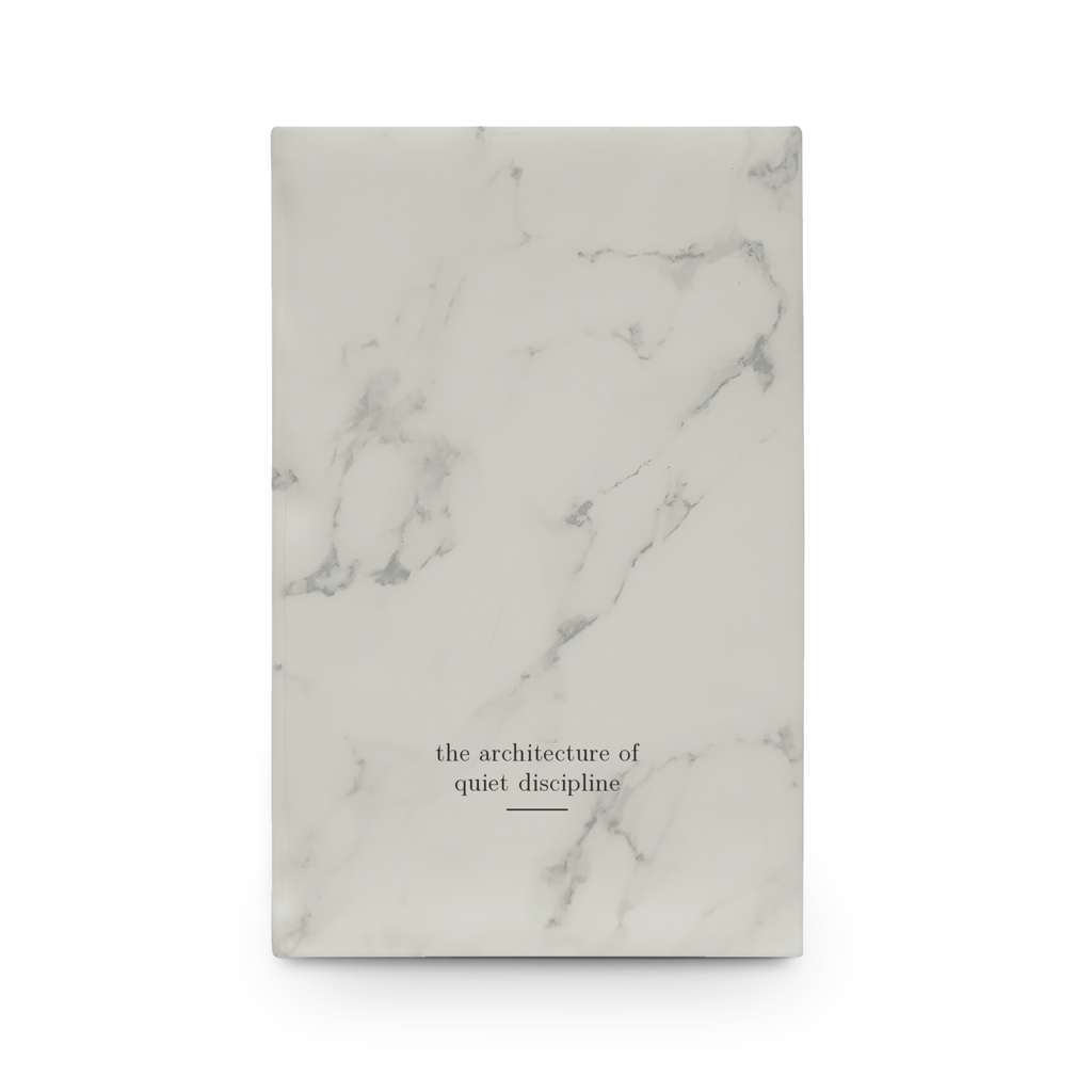 Unseen Journal | White Marble Vegan Leather Lined Notebook, Engraved, 112 Pages, Gift for Her