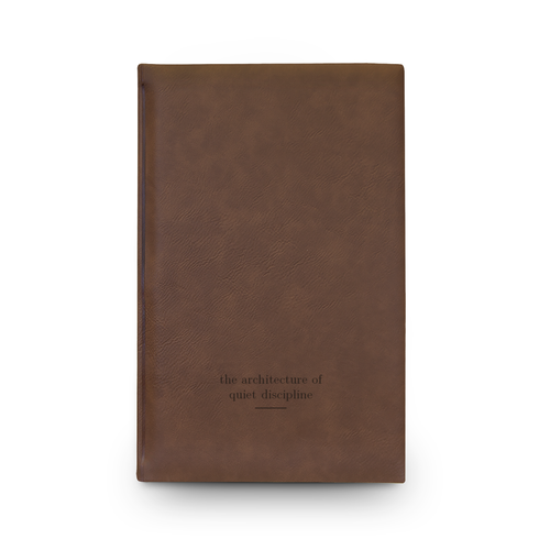Slowly, Then All at Once Journal | Dark Brown Vegan Leather Lined Notebook, Engraved, 112 Pages